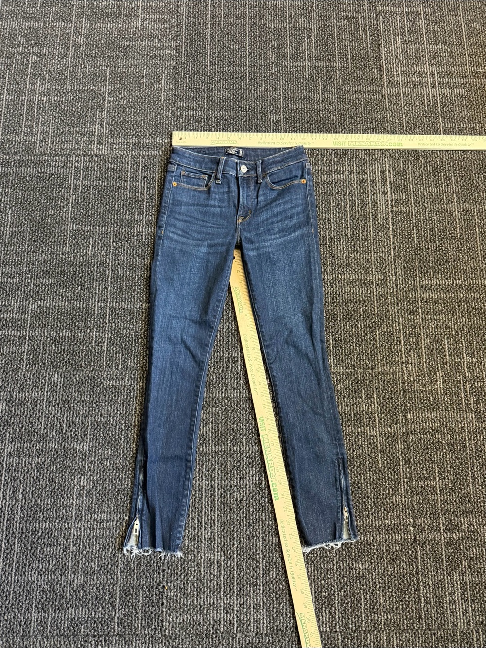Abercrombie & Fitch Dark Blue Skinny Jeans with Ankle Zips